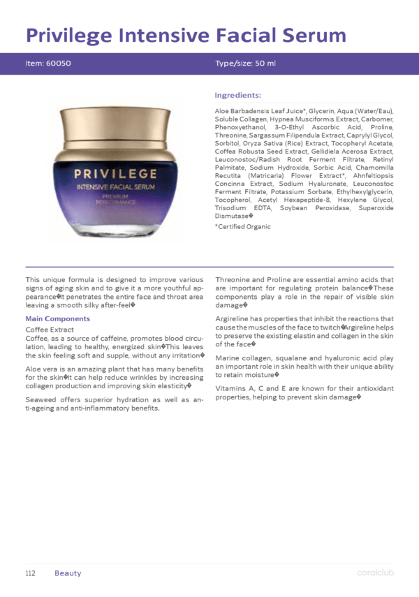 Privilege Intensive Facial Serum - Image 2