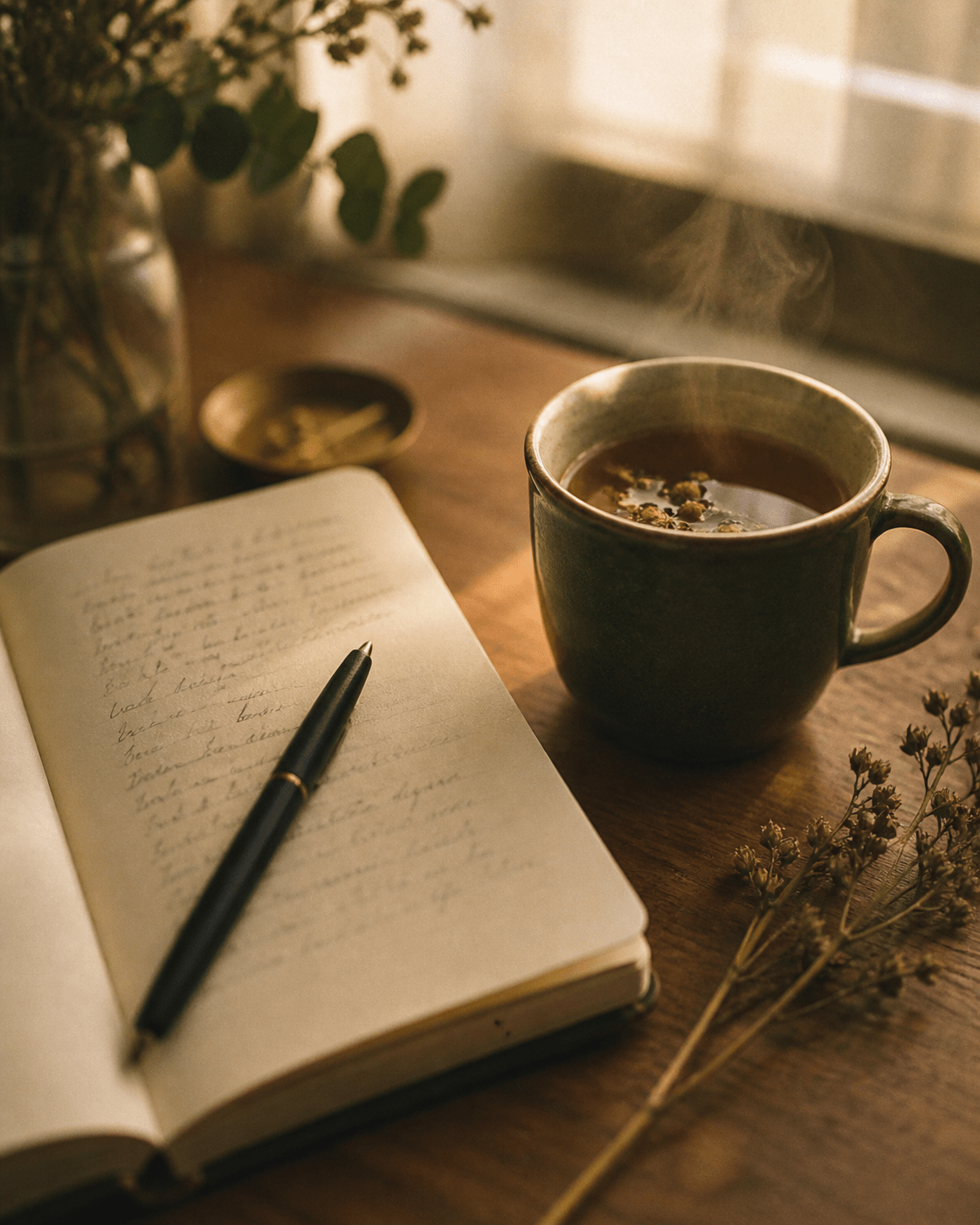 A quiet morning moment with herbal tea